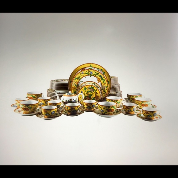 HERMÈS 60 pieces yellow & multicolored DINNERWARE. - Picture 5 of 8